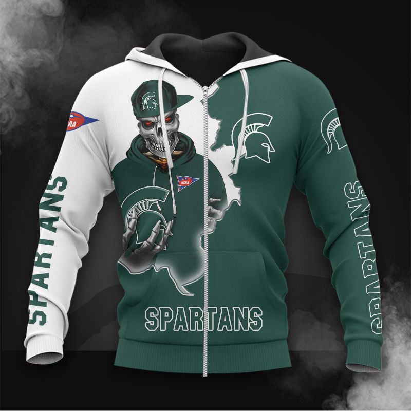 Michigan State Spartans Skull Hoodie
